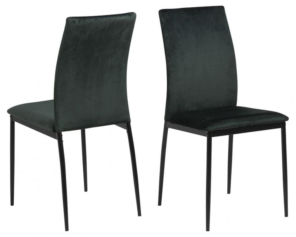 Design Scandinavia Jedálenská stolička Demina (SET 4 ks), tmavo zelená